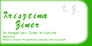 krisztina ziner business card